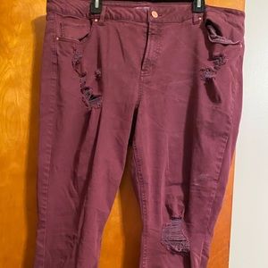 Maroon jeans